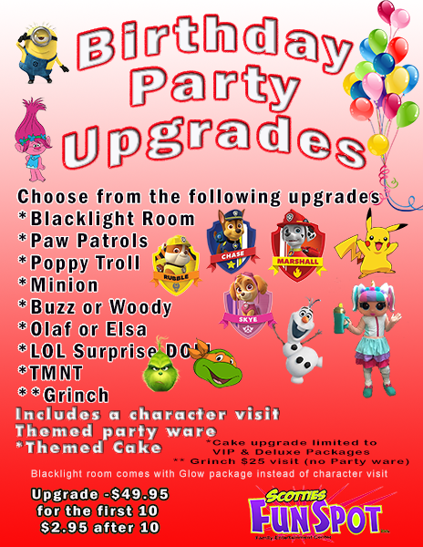 birthday party upgrade